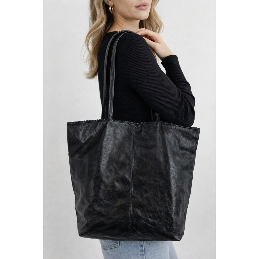Latico Black Leather Purse/Tote Bag